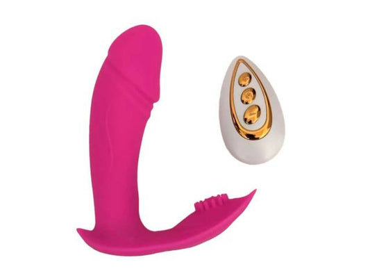 Vibrador Silicona Doble Estimulador con Control Fucsia YS-BE086 Adulto