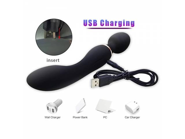 Doble Vibrador para Masajes Estimulador Punto G YS-BE113   Violeta  Adultos