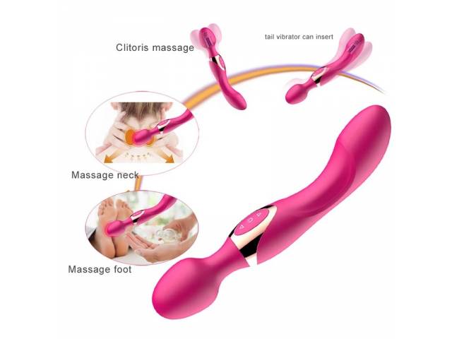 Doble Vibrador para Masajes Estimulador Punto G YS-BE113   Violeta  Adultos