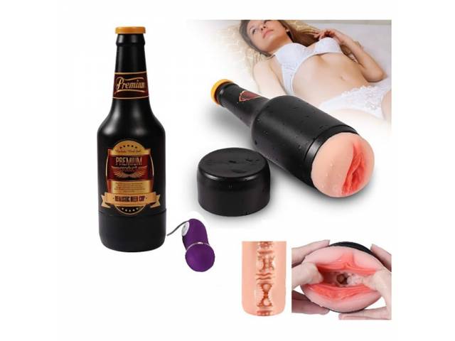 Masturbador Masculino Botella con Vibrador Negro YS-BE236 Adulto