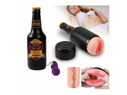 Masturbador Masculino Botella con Vibrador Negro YS-BE236 Adulto
