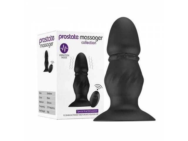 Estimulador Plug Anal Vibrador con Control   Negro  YS-BE201 Adulto
