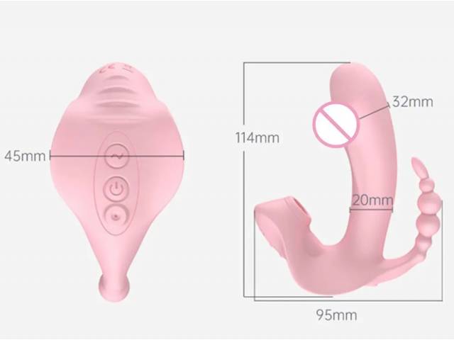 Vibrador Estimulador Wearable Butterfly 3 en 1   Rosado  YS-BE016 Adulto