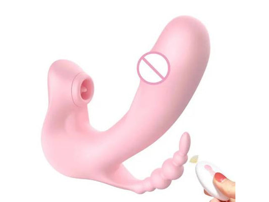 Vibrador Estimulador Wearable Butterfly 3 en 1   Rosado  YS-BE016 Adulto