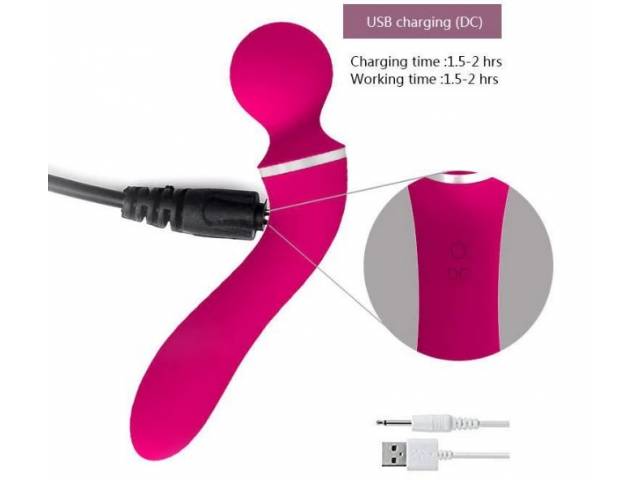 Vibrador Graceful Magic con 3 Cabeza Intercambiables   Fucsia  YS-BE171 Adulto