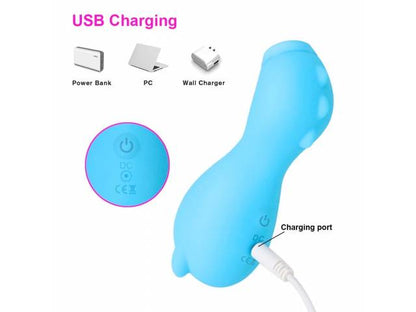 Vibrador Succionador Clítoris Docoo Recargable YS-BE215   Celeste  Adulto