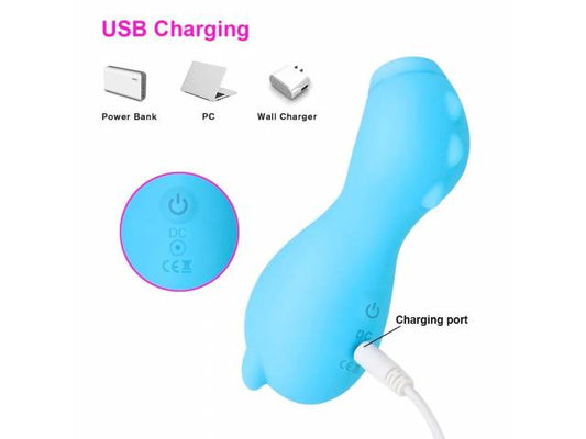 Vibrador Succionador Clítoris Docoo Recargable YS-BE215   Celeste  Adulto