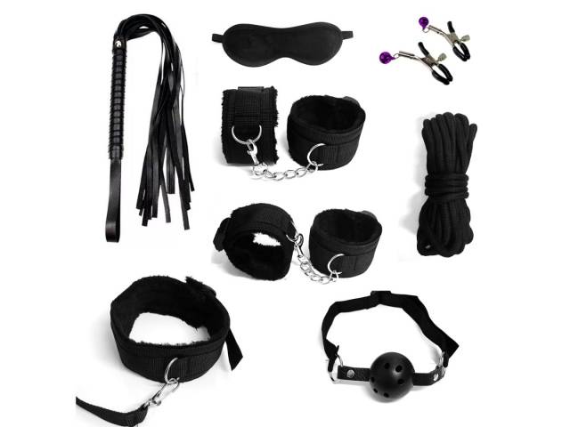 Kit Sado 8 Piezas   Negro  YS-BE002 Adulto