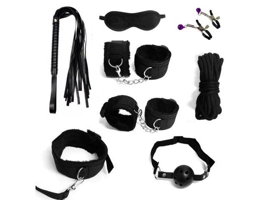 Kit Sado 8 Piezas   Negro  YS-BE002 Adulto
