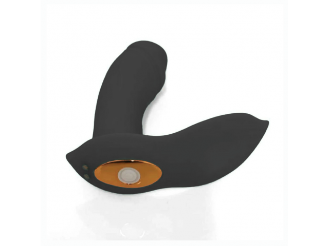 Vibrador Silicona Doble Estimulador con Control   Negro  YS-BE086 Adulto