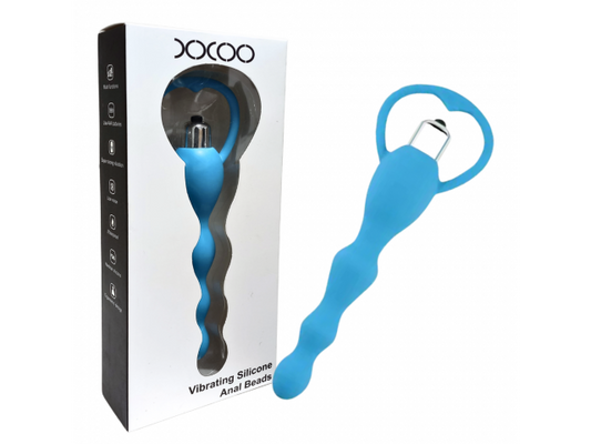 Vara Vibradora Anal Plug Silicona YS-BE239   Celeste  Adultos