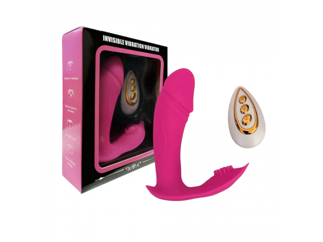 Vibrador Silicona Doble Estimulador con Control   Fucsia  YS-BE086 Adulto