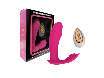 Vibrador Silicona Doble Estimulador con Control   Fucsia  YS-BE086 Adulto
