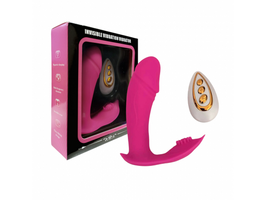 Vibrador Silicona Doble Estimulador con Control   Fucsia  YS-BE086 Adulto